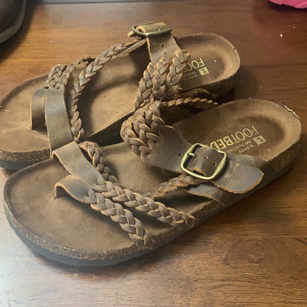 White Mountain braided sandals